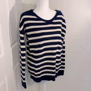 Topshop navy & white nautical sweater